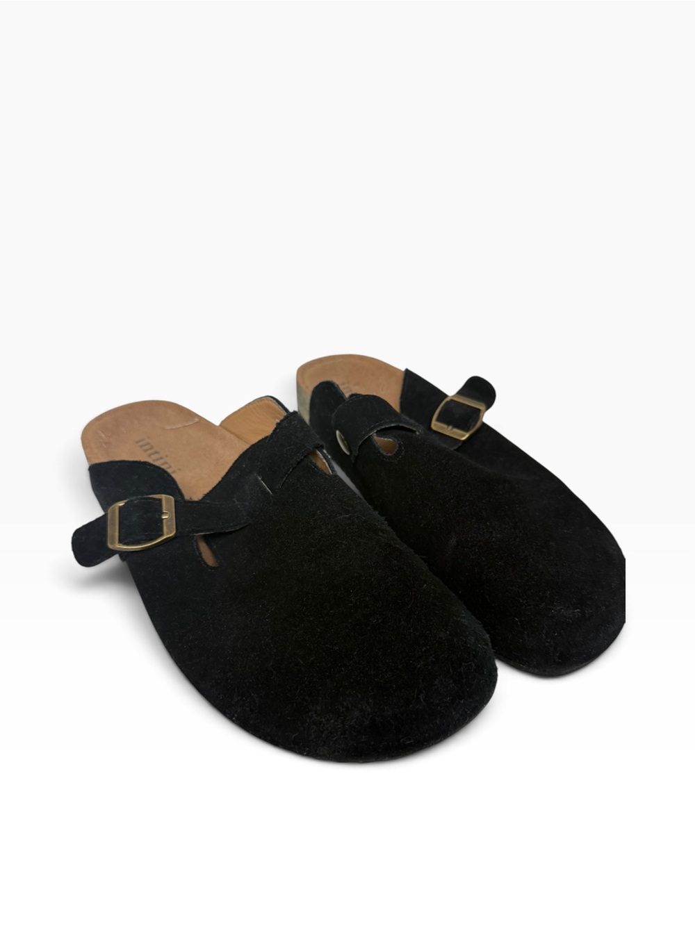 Black Suede Buckle Slip-on clog-41 (US 10) Neonostalgia/Retro 90s y2K